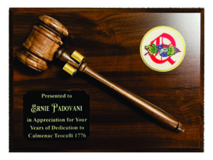 Award Plaque with Gavel - Walnut Veneer