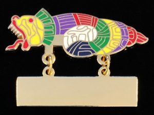 Order of Quetzalcoatl Enameled Metal Name Badge