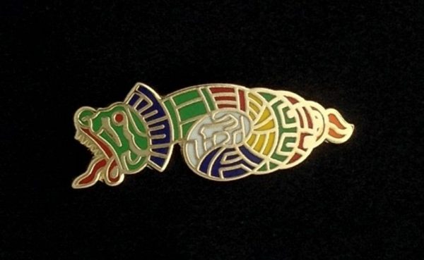 Quetzalcoatl Serpent Lapel Pin Style 2