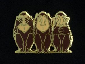 Three Wise Monkeys Lapel Pin