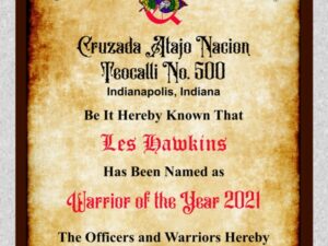 Q Warrior of the Year Plaque