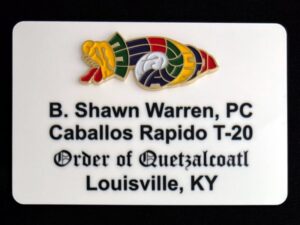 Quetzalcoatl Name Badge White Enameled Emblem