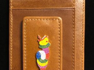 Order of Quetzalcoatl Leather Minimalist Wallet with Enameled Emblem