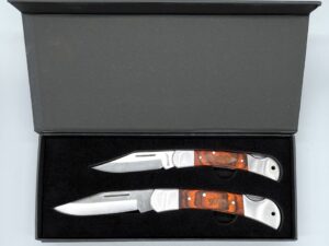 Two Piece Lockback Knife Set in Magnetic Gift Box