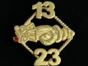 Custom Past Camaxtli Pin in Sterling Silver with Gold Vermeil