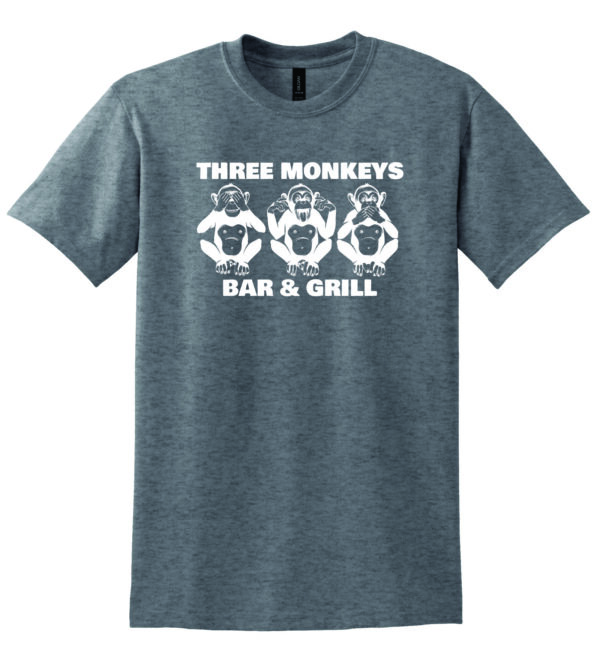 Three Monkeys Bar & Grill Short Sleeve T-Shirt (Graphite Heather)
