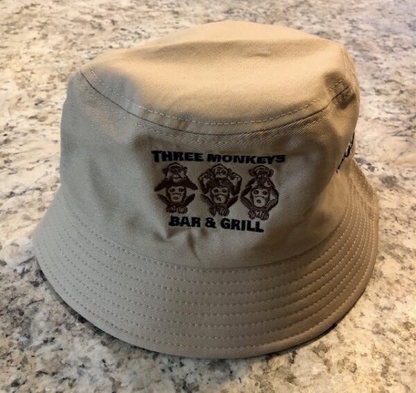 Three Monkeys Bar & Grill Khaki Bucket Hat