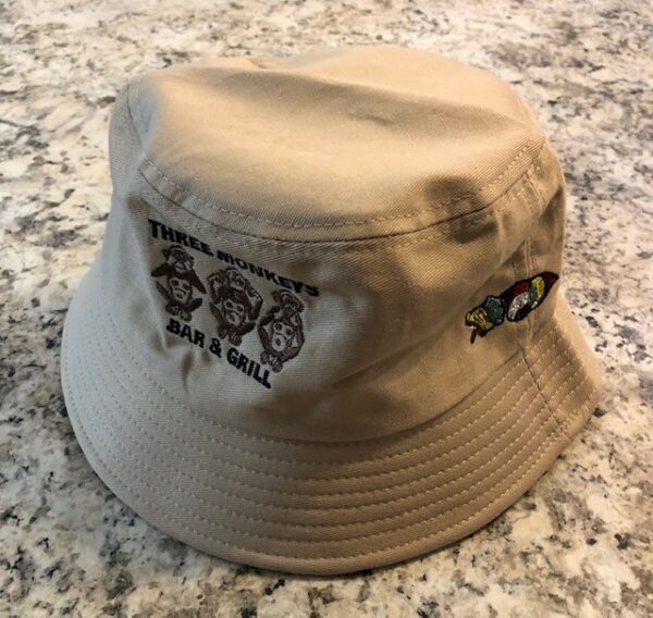 Three Monkeys Bar & Grill Khaki Bucket Hat - Image 2