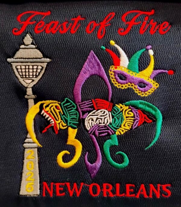 Official 2025 Feast of Fire Embroidered Shirt (New Orleans) - Image 2